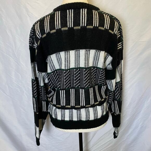 Vintage Poplar Knits Women's Abstract Striped Knit Sweater Medium Made in USA - Picture 7 of 12